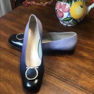 Salvatore Ferragamo patent flats.